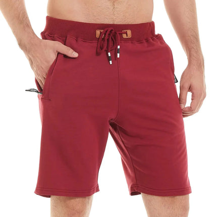 Drawstring Men's Cotton Shorts, Cozy Fit Slim Elastic Sports Shorts Man Casual Running Trendy Sweatpants Male Clothing