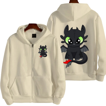 Toothless Cartoon Anime Men Zipper Hoodie Spring Autumn Women Sweatshirt 2026 New Fashion Couple Jackets Clothes Tops