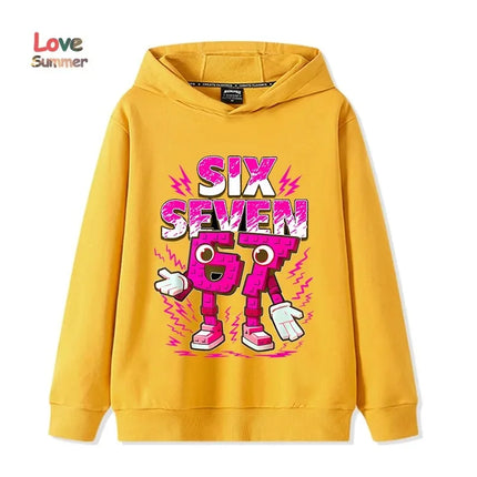 67 Six Seven Italian Brainrot hoodie Funny Graphic pullover girls Boys Fleece Warm Kids Fall Hoodie Casual unisex Sweatshirt