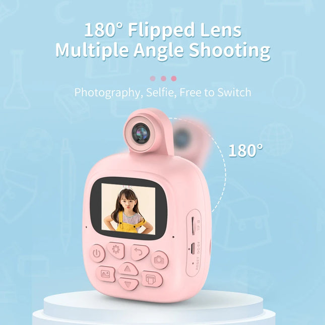 Children Cartoon Digital Camera Toy Portable Mini Photograph Printer Record Good Moment photograph Thermal Print Camera Toy Gift