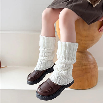 Sweet Children Leg Warmers Lolitas Twist Knitted Socks Korean Baby Girls Warm Foot Cover Guards Elastic Versatile Elephant Socks