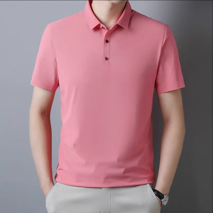 Summer New Men's Short Sleeve Ice Silk POLO Shirt Fashion Simple Men's Business Casual Pullover Large Size 5XL