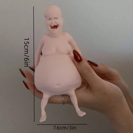 Weird & Cute Squishy Stress Relief Ball, Bizarre Adorable Fidget Toy, Unique Adult Squeeze Bald Old Man, Gag Gift Party Favor