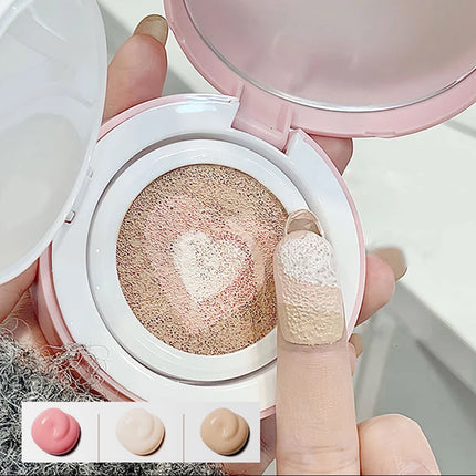3-In-1 Air Cushion Compact Cream Hydrated High Coverage Foundation Natural Isolate Brighten Concealer BB Cream KoreanMakeup Base