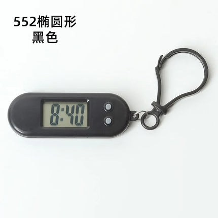 Electronic Keychain Clock Compact Mini Pocket Watch Portable Electronic Clock Digital Oval Hanging Watch For Students Daily