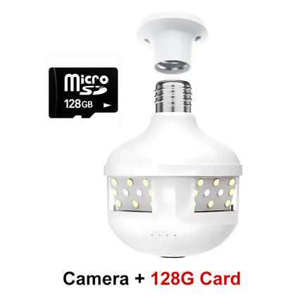 V380 Pro 6MP WiFi E27 Bulb Security Spotlight Camera Full Color Night Vision Two-Way Voice 360° Panoramic Surveillance Camera