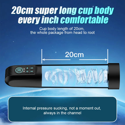 Electric Male Penis Pump 6 Suction Extender Enhancer Waterproof Dick Vacuum Enlargement Realistic Machine Sex Toys for Men 18+