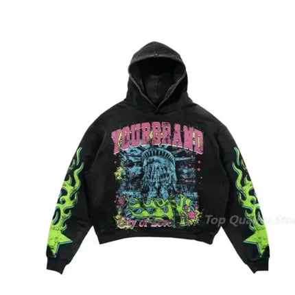 Explosions of New Harajuku Zipper Hooded Sweater Street Men and Women Retro Shirt Sweatshirt Gothic Jacket Hooded Couple Sweater