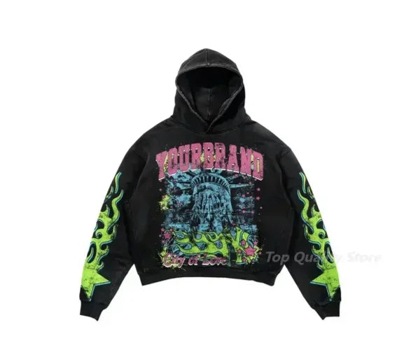 Explosions of New Harajuku Zipper Hooded Sweater Street Men and Women Retro Shirt Sweatshirt Gothic Jacket Hooded Couple Sweater