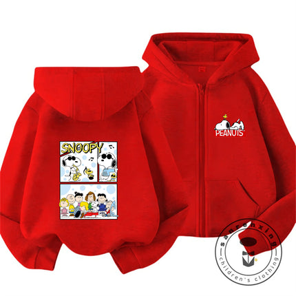 New Style Kids Zipper Hoodie Cute Cartoon Print Autumn Winter Trendy Hooded Street Wear Snoopy Boys Girls 3 14