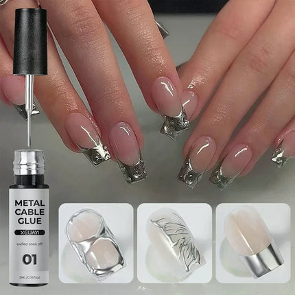 5ml Super Bright Silver Metallic Painting Liner Gel Nail Polish Drawing Stripe Graffiti Mirror Pull Line UV Gel Varnish