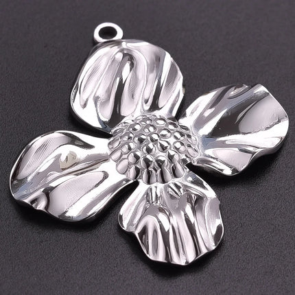 Breloque Metal Love Stainless Steel Flower Pendants For Jewelry Making Earrings Bracelets Headwear DIY Heart Charms Accessories