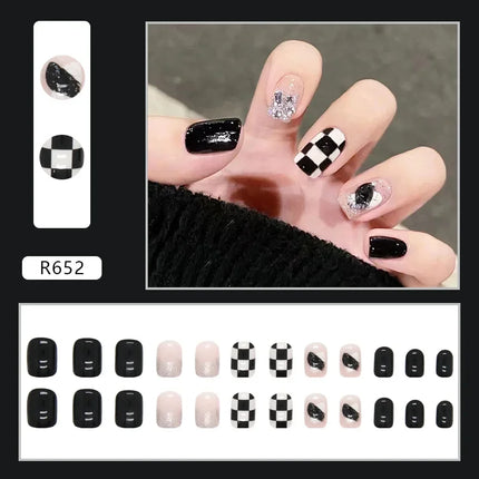 Cool Ash 24 Pcs Press on Nails Pink Nail polish Glossy Artificial Finger Manicure Reusable False Nails for Women