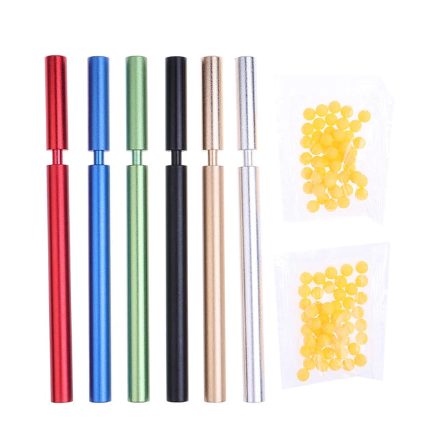 1 PCS Aluminum Alloy Crackling Tube Soft Bullet Launcher Sensory Fidget Toys Kids Outdoor Pinball Game Birthday Holiday Gifts