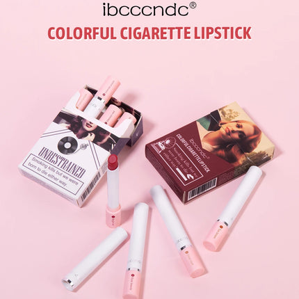 4 pcs/set Cigarette Lipstick Set Long Lasting Lip Glaze Matte Lip Gloss Waterproof Lip Stick Tube Nude Lip Tint Makeup Cosmetics