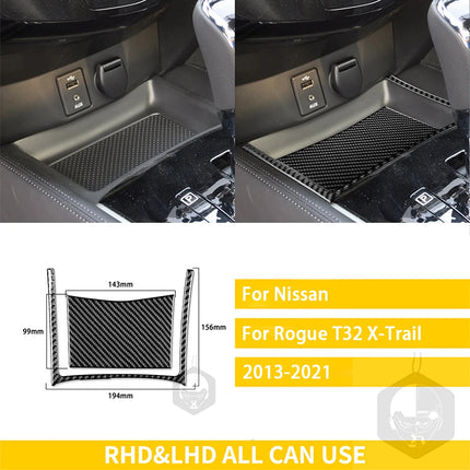 For Nissan X-Trail Rogue T32 2013-2021 Accessories Carbon Fiber Interior Car Door Instrument Cupholder Trim Sticker