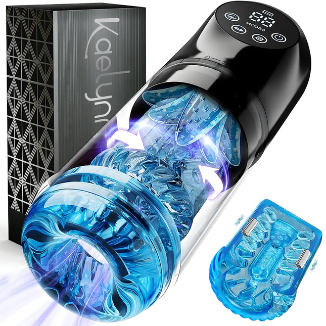 Kaelynn Automatic 7 Sucking Rotating Licking Modes Male Masturbator Cup Pocket Pussy Stroker Blowjob Penis Pump Sex Toys For Men