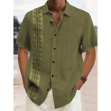 2024 Men's Gradient Striped Shirt Slim Breathable Fashion Short-sleeved High-quality Design Casual Button-down Shirts Male