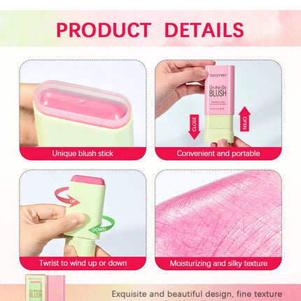 Tinted Mositure Blush Stick Face Pink Cream Cheek Blusher Cosmetics 3 in 1 Makeup Tubes used on lips eyes cheeks