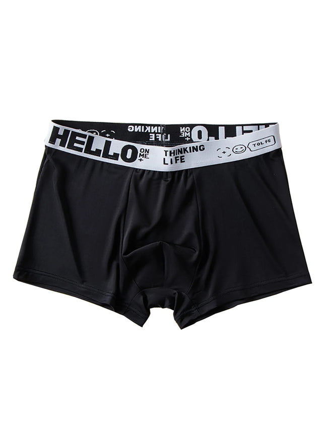 5/10pcs/set Ice Silk Men's Underwear Solid Color Men Boxer Shorts Summer Breathable Underpants U Convex Lingerie Sexy Panties