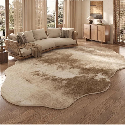 Light Luxury Rugs for Bedroom Irregular Shapes Living Room Decoration Washable Carpet Thick Plush Study Mat Home Fluffy Soft Rug