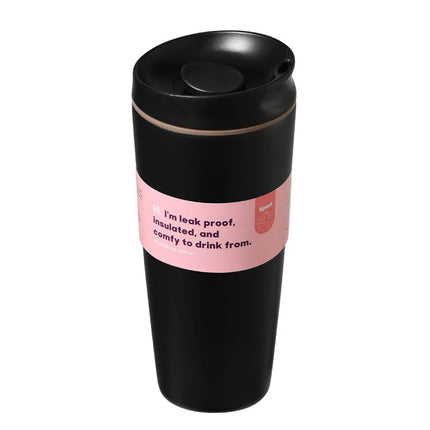Simple Stainless Steel Vacuum Flasks Mug Insulated Coffee Cup Leakproof Lid Travel Silent Base Thermos Cups Thermal Water Bottle