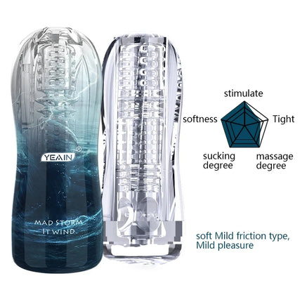 Male Masturbator Soft Pussy Adult Endurance Exercise Sex Products Transparent Vagina Vacuum Sucking Pocket Cup Sex Toys for Men