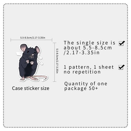 50Pcs Rat series Cartoon Cute Waterproof Sticker Skateboarding Snowboard Retro Vinyl home decal Sticker