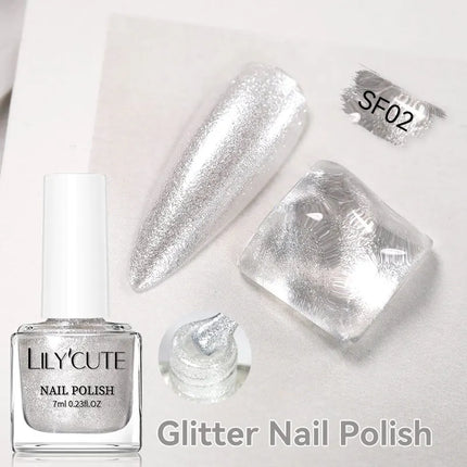 LILYCUTE 7ml Matte Nail Polish Velvet Effect Pearl Shell  Air Dry Nail Art Varnish No Need Lamp Manicure Glitter Nail Care Polis