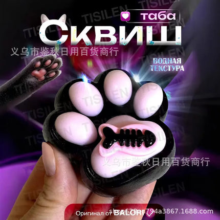 Hot Selling Russian Strawberry Cat Paw Squeeze Toy Cute Stress Relief Plush Soft Fidget Game Same