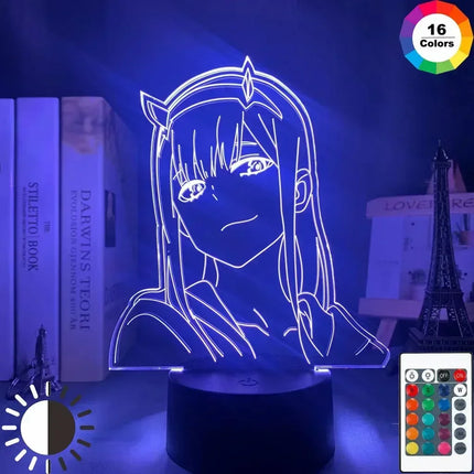 Anime Lamp Zero Two Figure Nightlights Boys Girls Manga Gift Night Light Remote Control 16 Colors 3d Lamp Darling in The Franxx