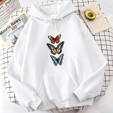 Harajuku Vintage Butterfly Print Hoodies Spring Autumn Winter Casual Hoodies Sweatshirts Men Women Tops Hoodie Sweatshirt