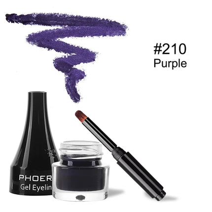 PHOERA 10 Colors Waterproof Eyeliner Gel With Brush Colorful Long-lasting Eye Liner Cream Makeup Tools Women Cosmetics TSLM1