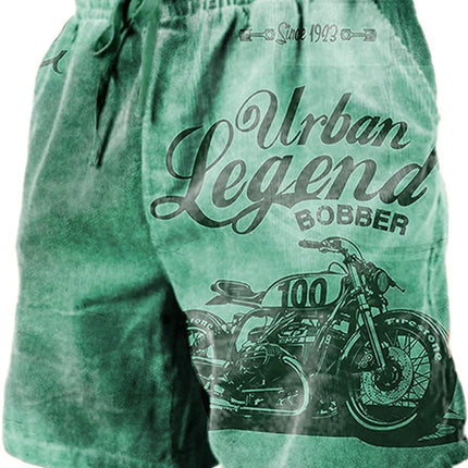 Men's Beach Pants Heavy Shaped Motorcycle 3D Printed Shorts Men Summer Breathable Shorts Fitness Street Shorts Men's Ropa Hombre