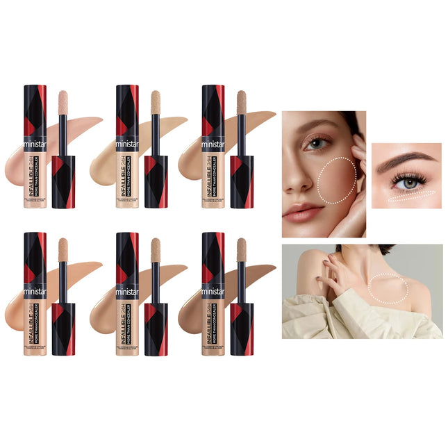 1pc full coverage concealer, waterproof, sweat proof, stain resistant, durable, creating a perfect skin makeup look