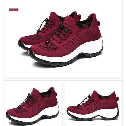 Outdoor Women Walking Sneakers Fashion Jogging Sock Shoes Youth Girls Trainers Breathable Ladies Platform Non-Slip Light Loafers