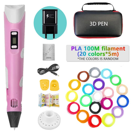 2025 Funny Set DIY 3D Pen for Kids Birthday Chrismas New Years Gift Boy Girls Creative 3D Printing Pen with PLA Filament 3D Pens