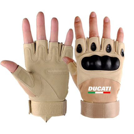 Men's Tactical Fingerless Gloves Anti-Slip Protective Riding Gloves For Ducati Scrambler Multistrada 950 1100 1260 Sport Monster