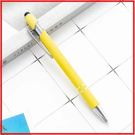 50pcs Light Metal Ballpoint Pen Touch Screen Pen Office School Advertising Pen Custom Logo Text Engraving Laser Engraving