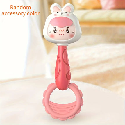 Baby Hand Chime Toy - Cute Pink Rabbit Green Dinosaur Design, Promotes Children's Motor Skill Development and Sensory Learning