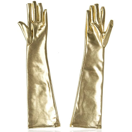 Bdsm Sexy Shiny Gloves Latex Faux Leather Long Gloves Punk Gloves Sexy Cosplay Costume Accessories Adult Toys Erotic Sexy Toys