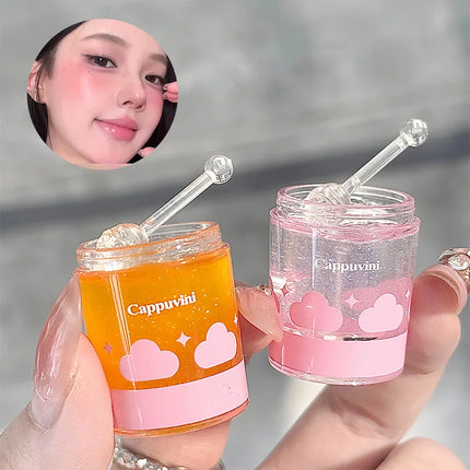 Cappuvini Cloudy Glow Temperature-changing Blush - Korean-inspired Gel Formula with Fine Shimmer for a Smooth, Radiant Finish
