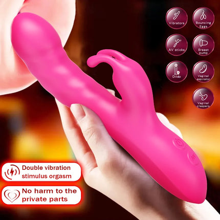G Spot Rabbit Vibrator for Women Nipple Clitoris Stimulator Powerful Dildo Vagina Massager Adults Masturbator Female Sex Toy