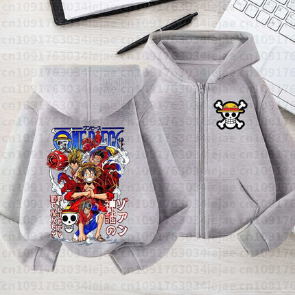 2026 One Piece Anime Hoodie Zipper Hoodie Men Women Luffy Print Graphic Streetwear Casual Pullover Long Sleeve Tops Autumn