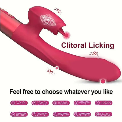 Powerful Rabbit Vibrator For Women G Spot Telescopic Rotating Clitoris Vagina Stimulator Female Masturbator For Adult Sexy Toys