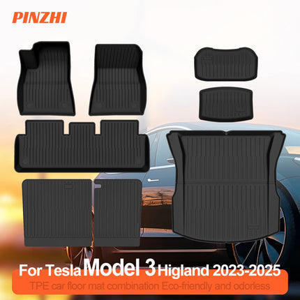 BYTON Floor Mats Compatible Custom Fit Floor Liners for 2023-2026 Tesla Model 3 Highland All Weather Protection car mats