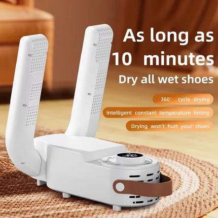 Shoe Dryer Quick Drying with Intelligent Timer Adjustable Deodorizing Sterilizing Shoe Warmer Heater for Household