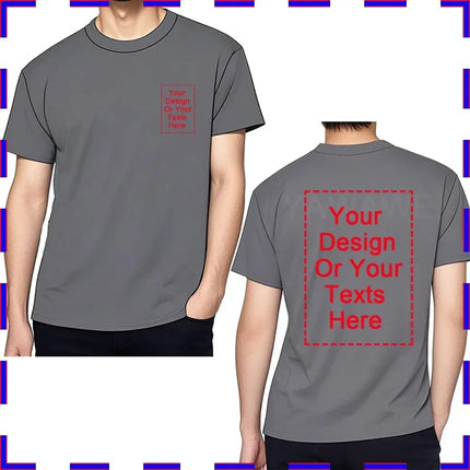 Customized Tee Shirt For Men Design Your Logo Here Cotton Unisex Tshirt  Cotton Summer Top Fashion Unisex Tshirt