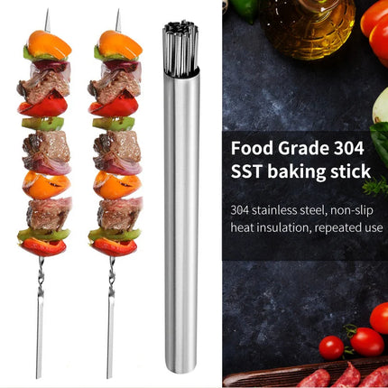 10/31pcs Reusable Stainless Steel Barbecue Skewers BBQ Kebab Iron Sticks for Outdoor Camping Picnic Cooking Tools