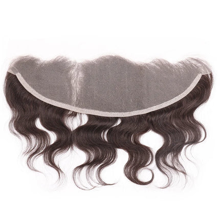 Brown 13x4 Lace Frontal Body Wave 6 Inch 100% Human Hair Transparent Lace Frontal Only Pre Plucked Remy Hair